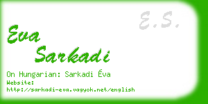eva sarkadi business card