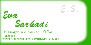 eva sarkadi business card